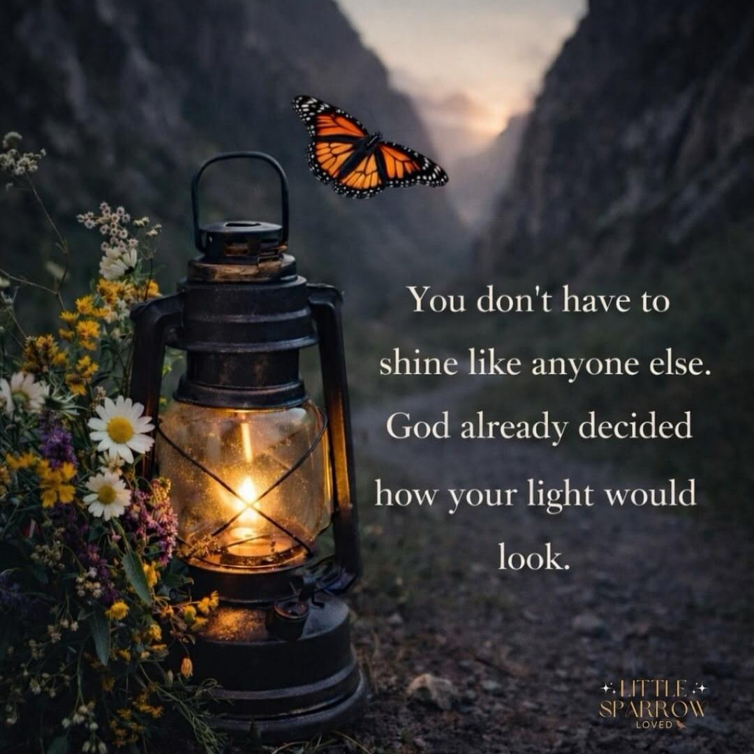 You don't have to shine like anyone else. God already decided how your light would look.