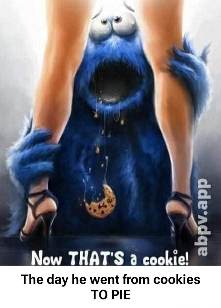 Now THAT'S a cookie!
The day he went from cookies TO PIE