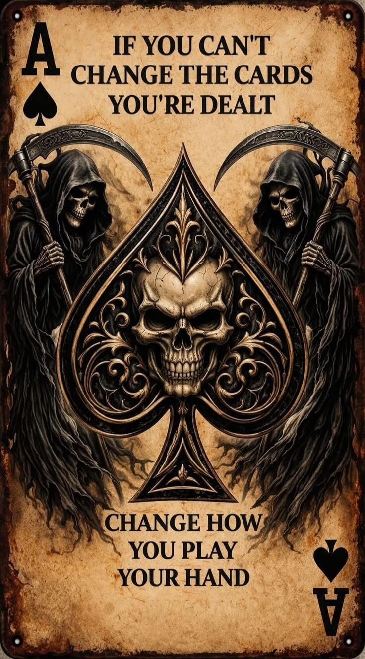 IF YOU CAN'T CHANGE THE CARDS YOU'RE DEALT CHANGE HOW YOU PLAY YOUR HAND