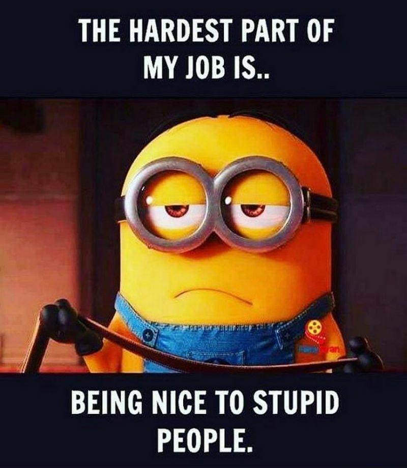 THE HARDEST PART OF MY JOB IS BEING NICE T0 STUPID PEOPLE