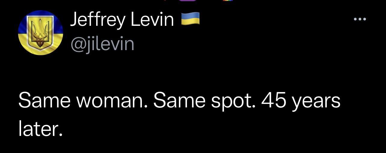 Jeffrey Levin Same woman Same spot 45 years E1Ta