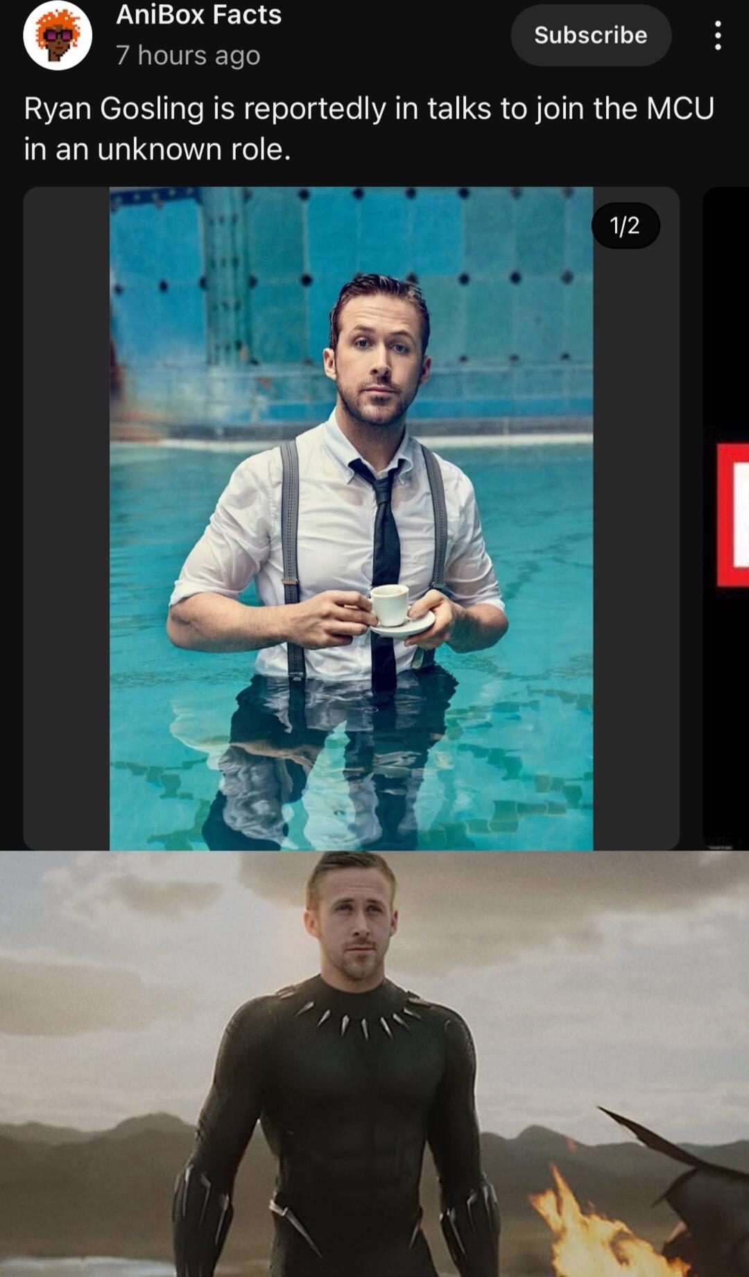 AniBox Facts P 7 hours ago Ryan Gosling is reportedly in talks to join the MCU in an unknown role 12