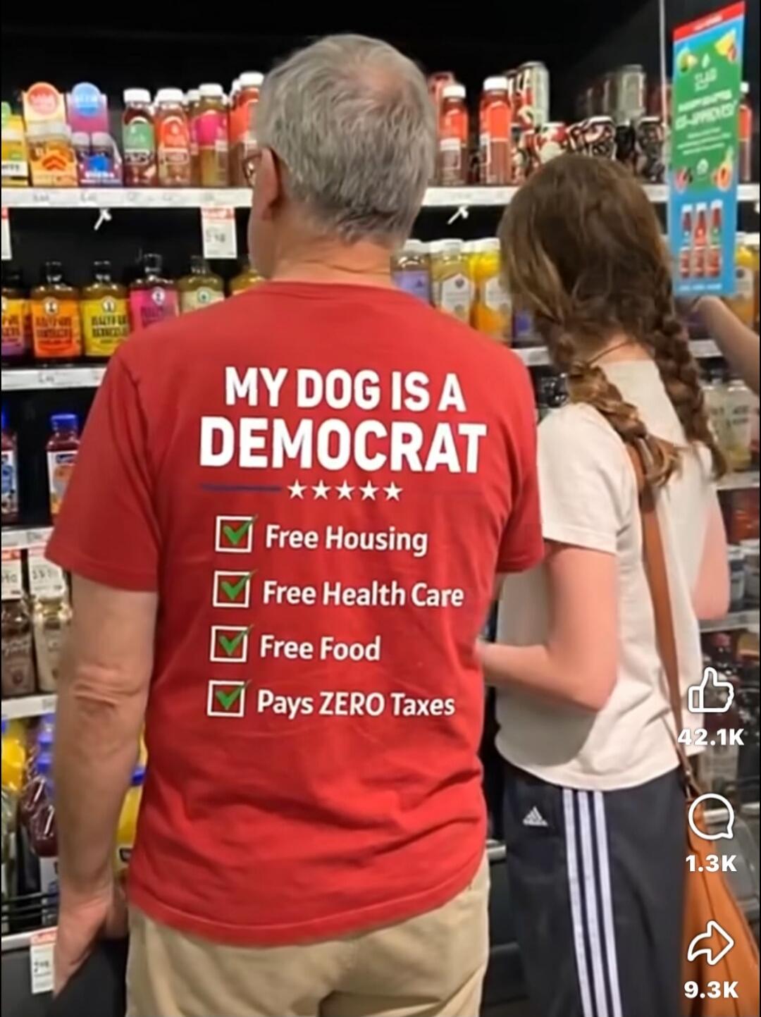 MY DOG IS A DEMOCRAT Free Housing Free Health Care Free Food Pays ZERO Taxes
