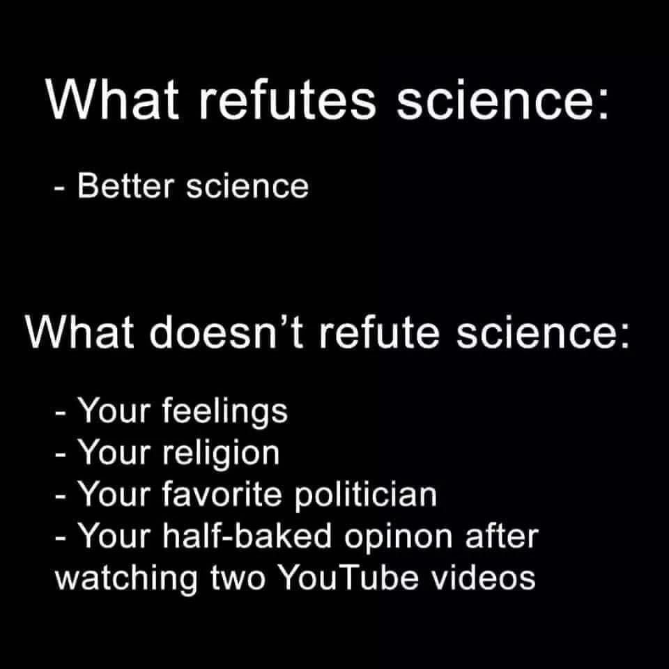 What refutes science Better science What doesnt refute science Your feelings SR 1N l e o Your favorite politician Your half baked opinon after WL alTa e MUY R o IV IVoJ RViTe STe