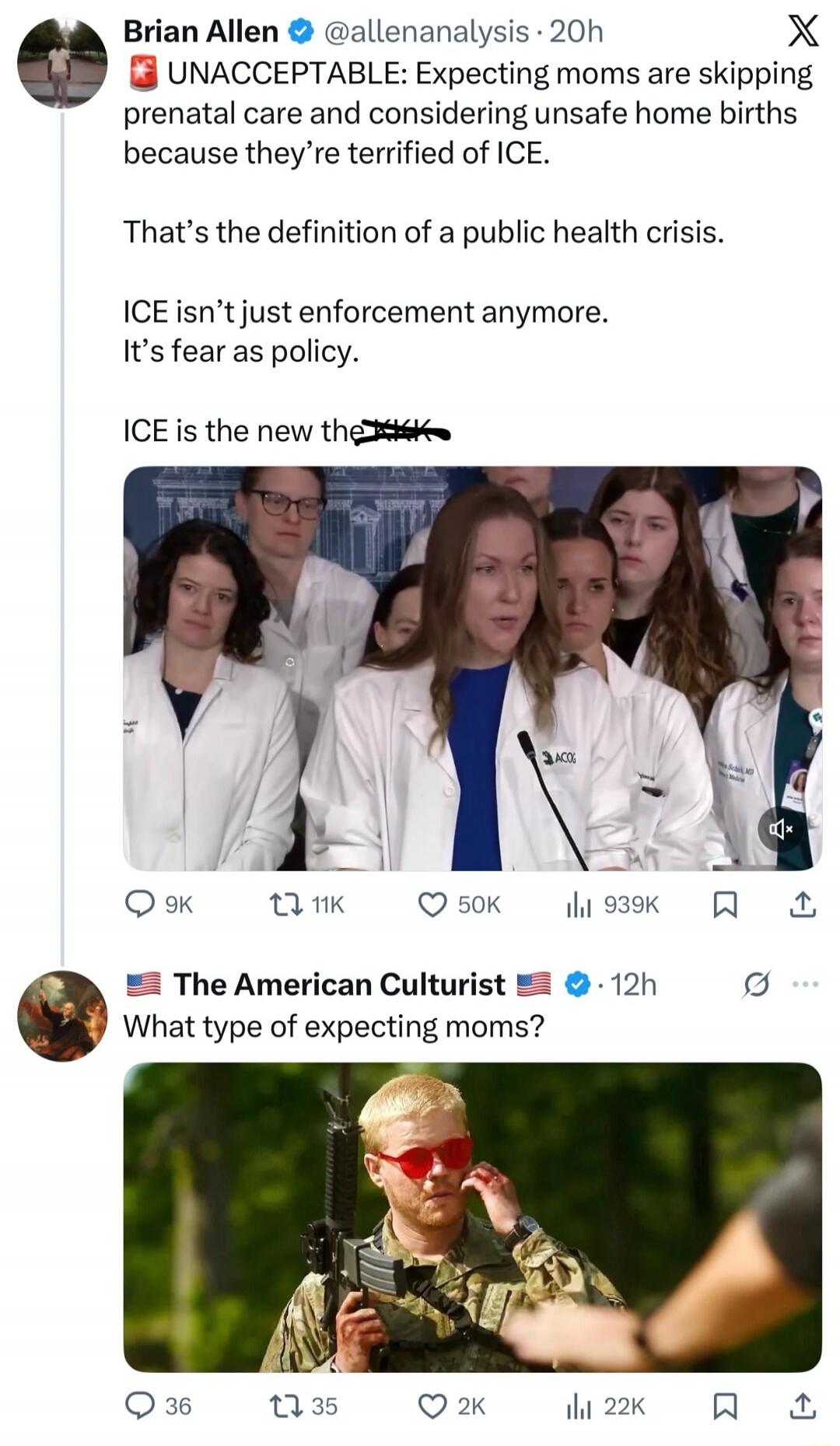 UNACCEPTABLE: Expecting moms are skipping prenatal care and considering unsafe home births because they’re terrified of ICE. That’s the definition of a public health crisis. ICE isn’t just enforcement anymore. It’s fear as policy. ICE is the new th—

What type of expecting moms?