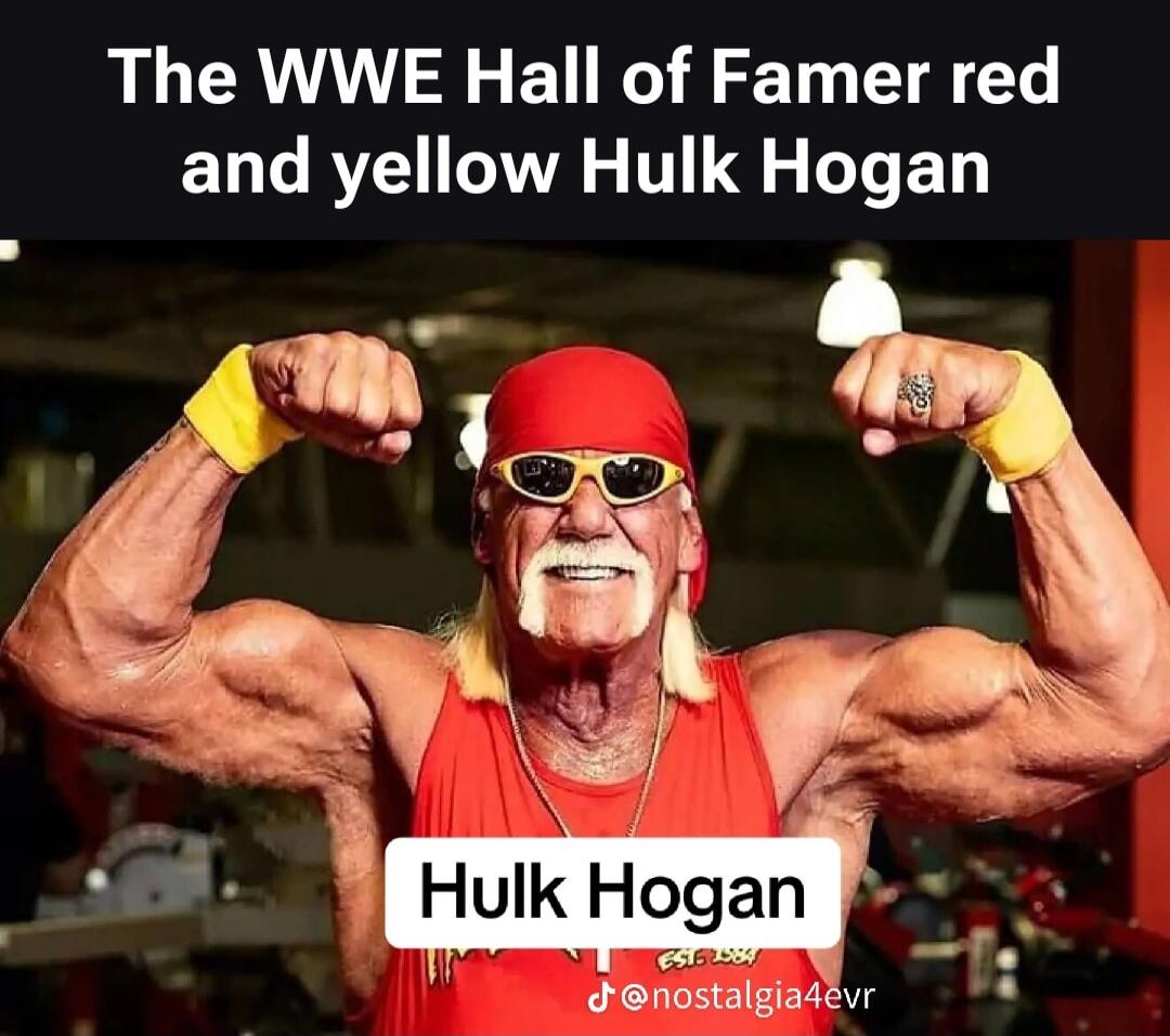The WWE Hall of Famer red and yellow Hulk Hogan Hulk Hogan