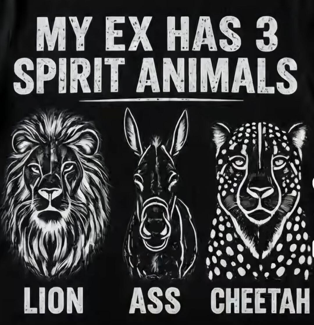 MY EX HAS 3 SPIRIT ANIMALS LION ASS CHEETAH