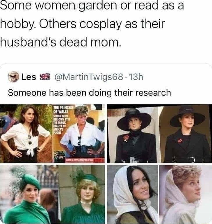 Some women garden or read as a hobby Others cosplay as their husbands dead mom Les B8 MartinTwigs68 13h Someone has been doing their research
