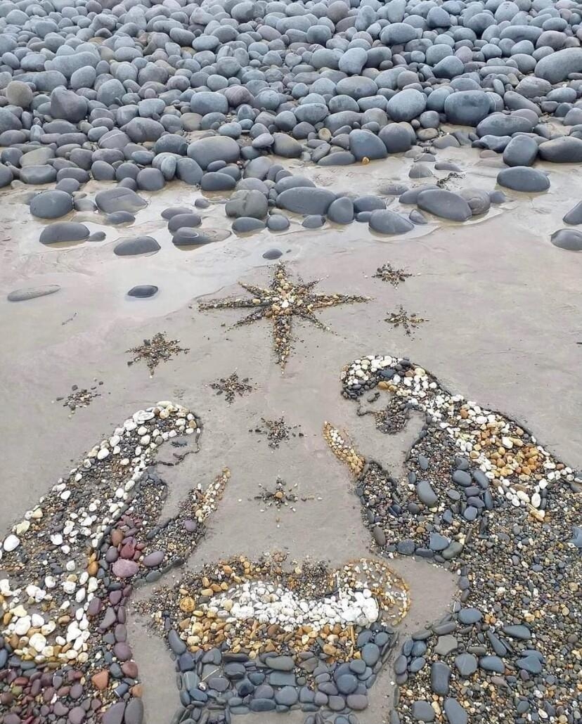 The N ity Scene made from stones on a beach Absolutely beautiful Credit Beach4Art