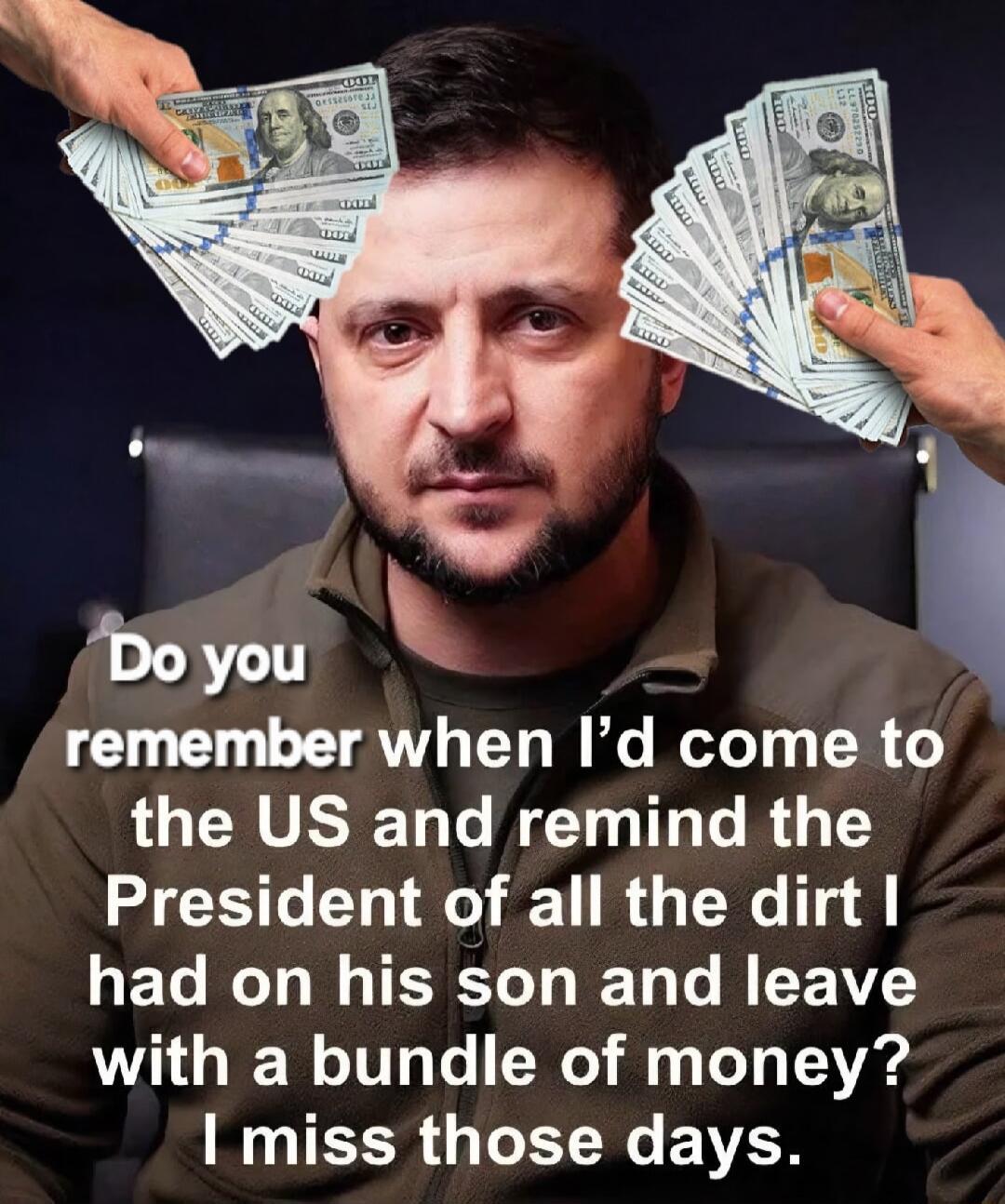 remember when Id come to the US and remind the T R TR T had on his son and leave with a bundle of money WO TEER G R VR