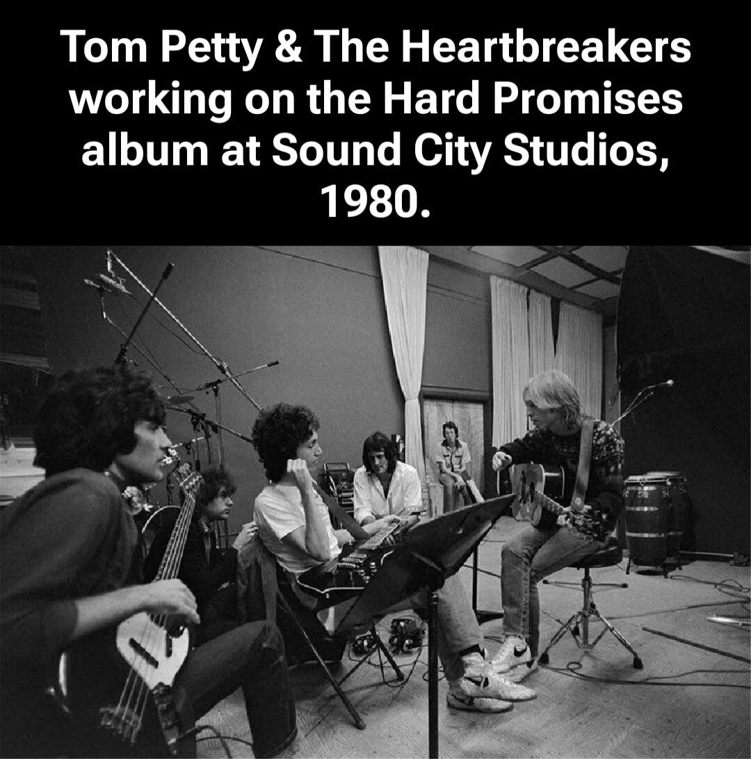 Tom Petty & The Heartbreakers working on the Hard Promises album at Sound City Studios, 1980.