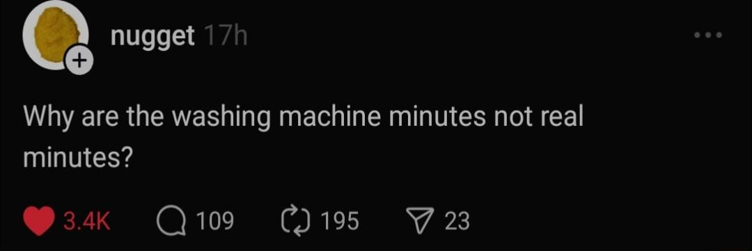 Q nugget Why are the washing machine minutes not real minutes Wik Q1o Q195 V23
