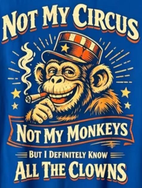 NOT MY CIRCUS NOT MY MONKEYS BUT I DEFINITELY KNOW ALL THE CLOWNS