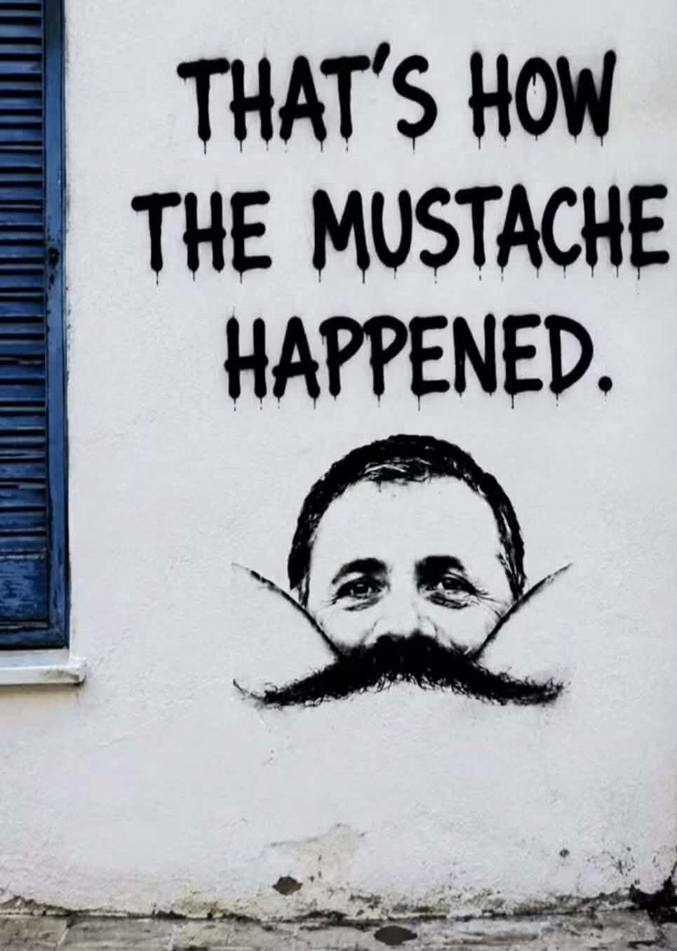 THAT'S HOW THE MUSTACHE HAPPENED.