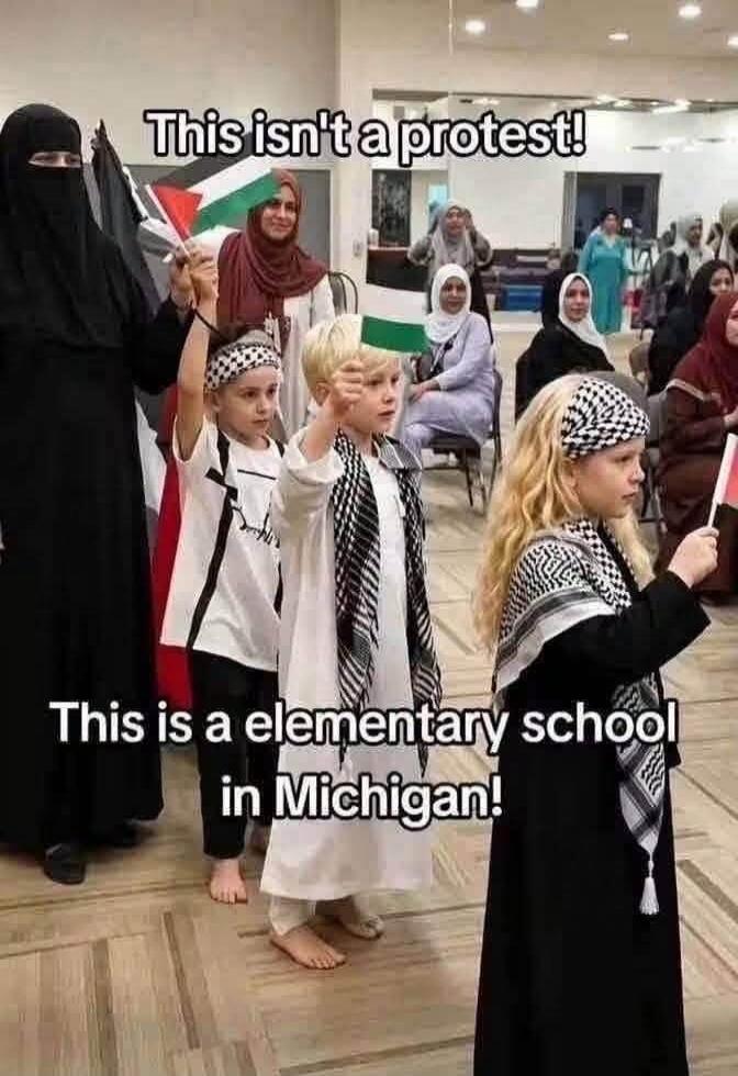 This isn't a protest! This is an elementary school in Michigan!