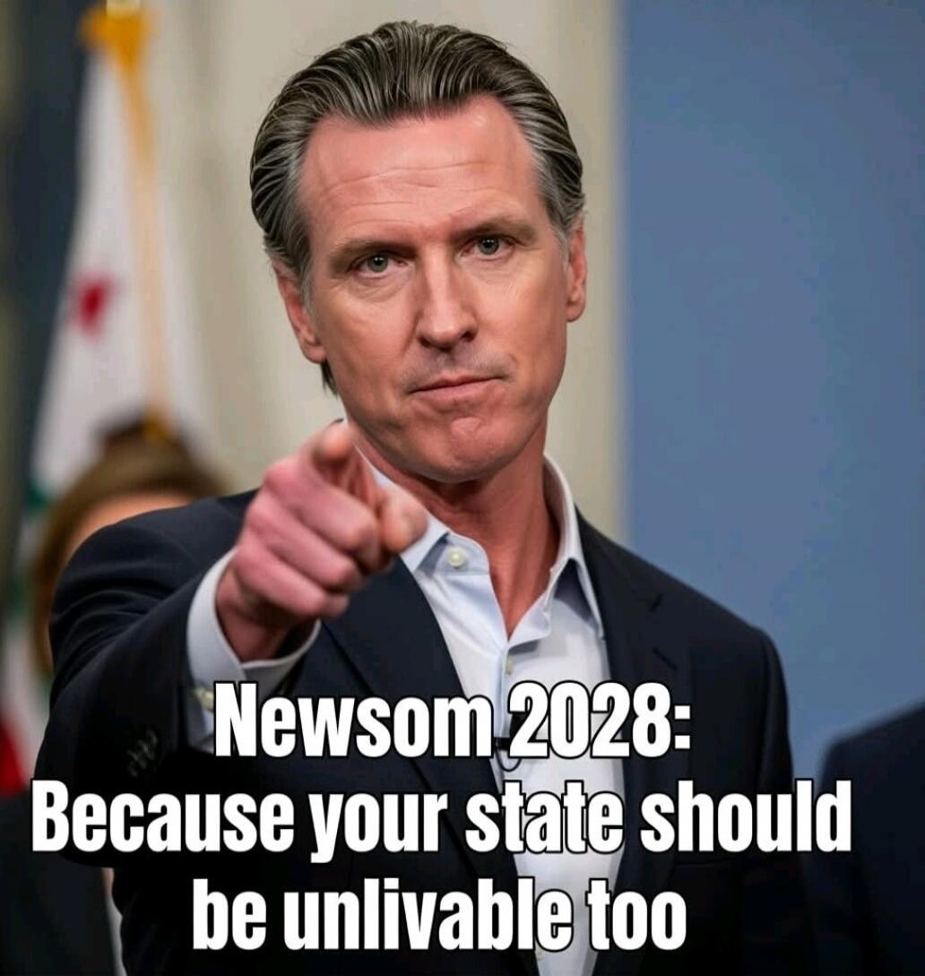 Newsom 2028: Because your state should be unlivable too