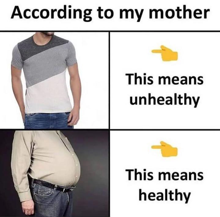 According to my mother This means unhealthy This means healthy