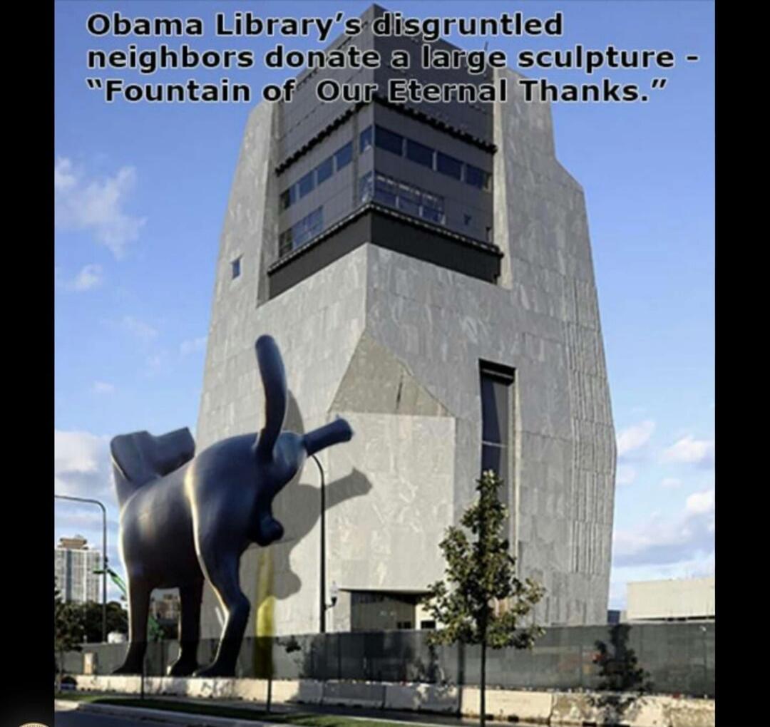 Obama Library's disgruntled neighbors donate a large sculpture - 