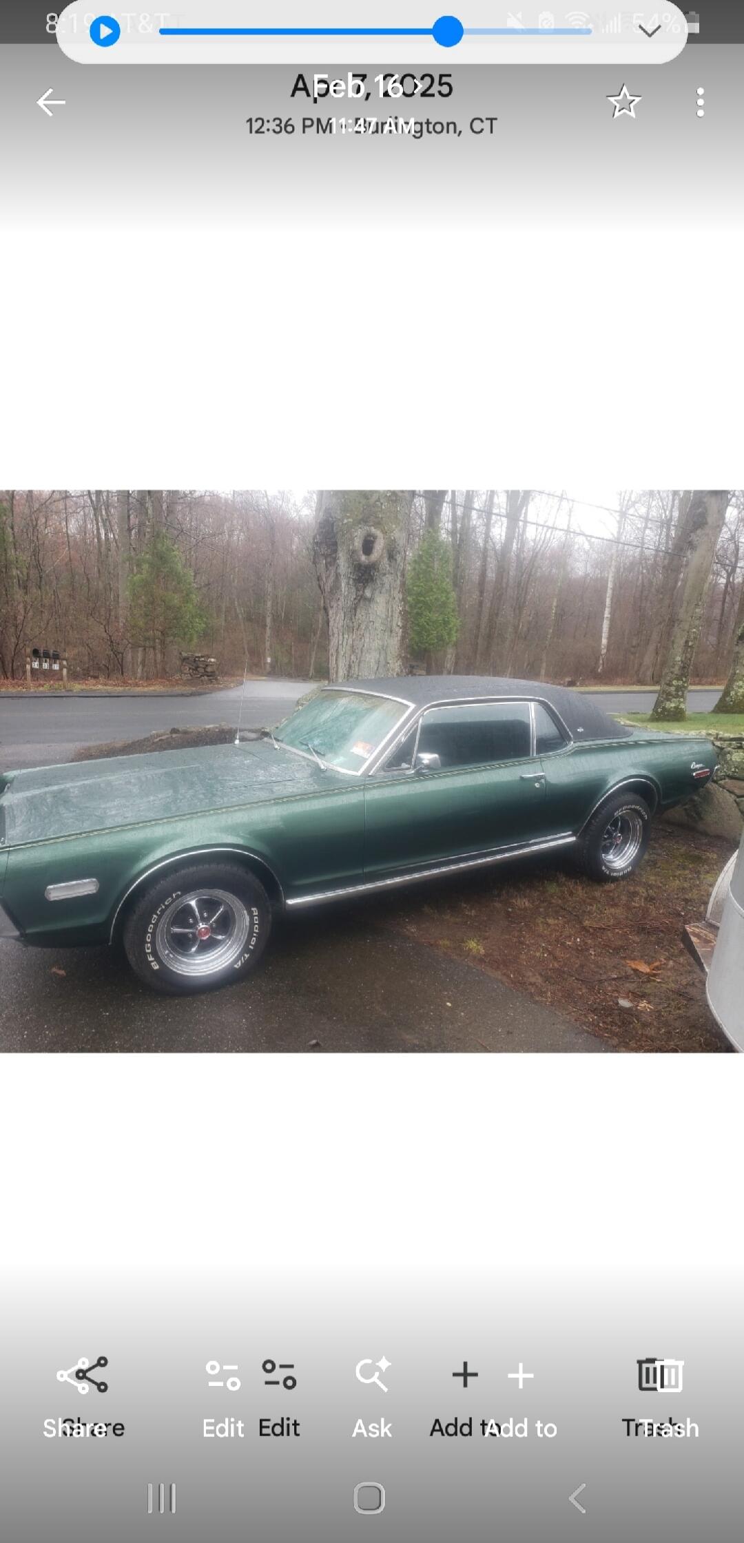 Apel, 16025 12:36 PM 11/24/2019 Burlington, CT BFGoodrich Radial T/A Share Edit Ask Add to Trash