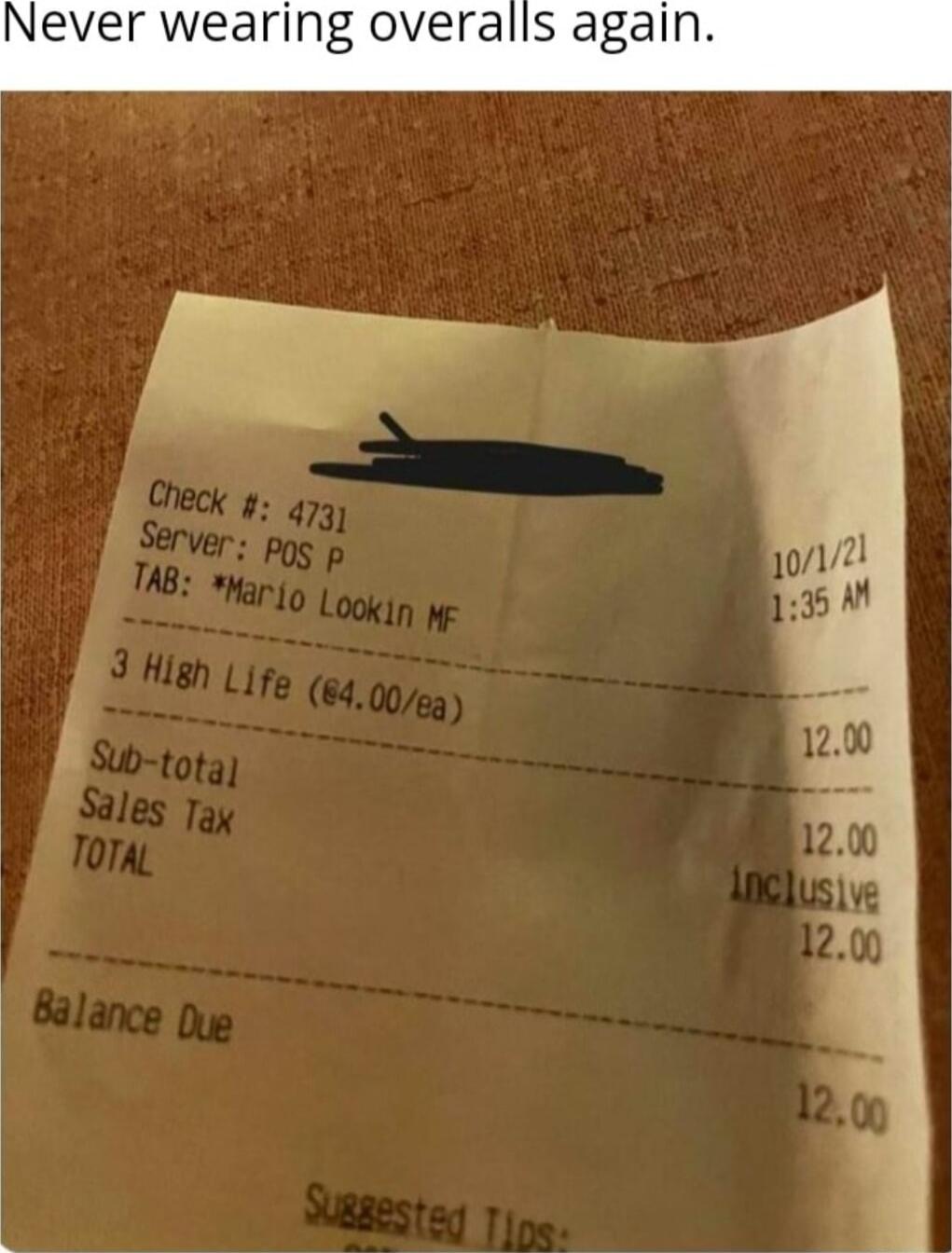 Never wearing overalls again