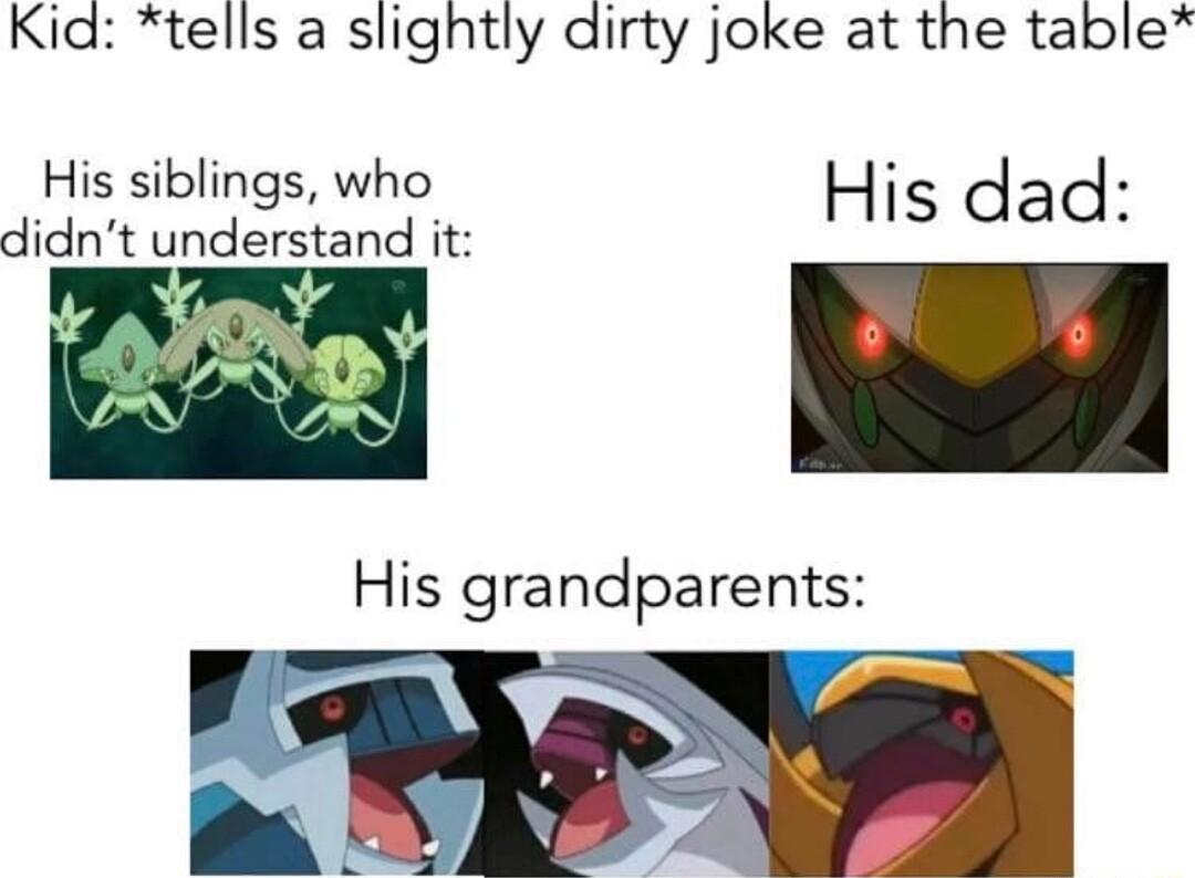 Kia tells a slightly airty joke at the table His siblings who d S didnt understand it His dad His grandparents