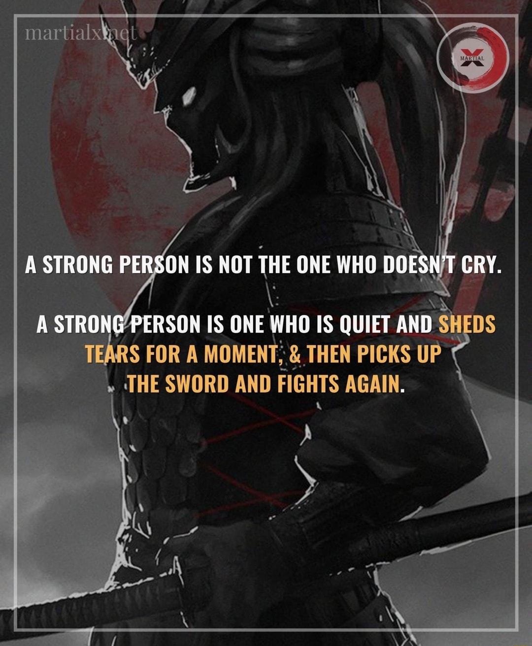 A STMHEI 1S NOT THE ONE WHO DOES T CRY o a SON IS ONE WHO IS QUIET Allllal DS S FOR A MOMENT THEN PICKS up THE SWORD AND FIGHTS AGAIN B 5