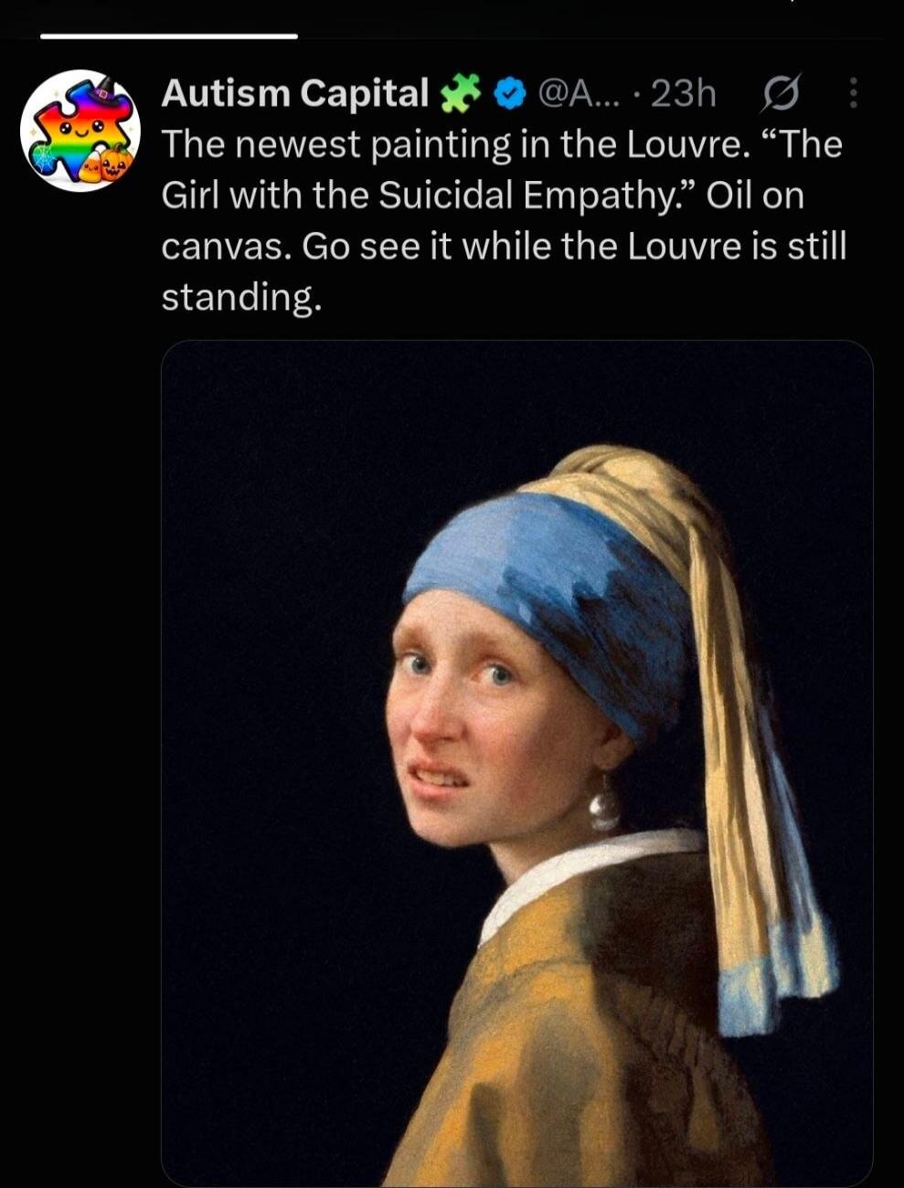 Autism Capital. The newest painting in the Louvre. 