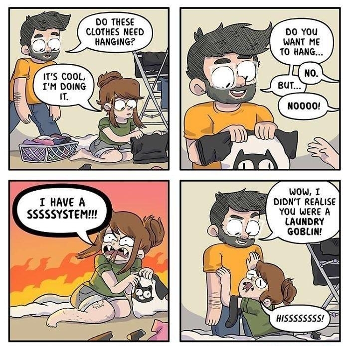 00 THESE CLOTHES NEED HANGING 1TS Co0L IH DOING S g N0000 wow 1 DIDNT REALSE YOU WERE A CAUNDRY osUN