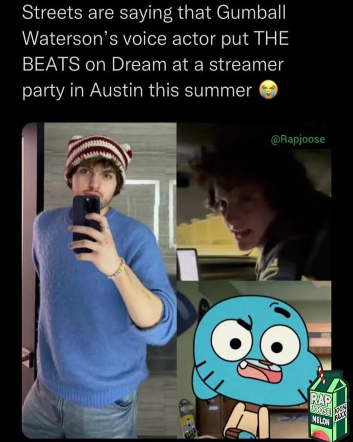 SUCECETCEEV R GEgEIylEL Watersons voice actor put THE BEATS on Dream at a streamer party in Austin this summer