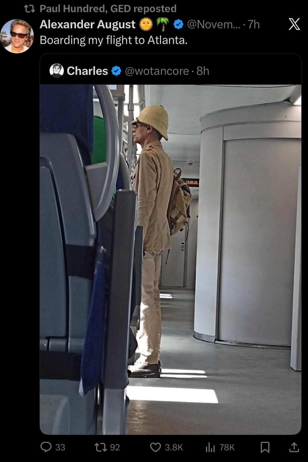 Alexander August 🌼 Boarding my flight to Atlanta.