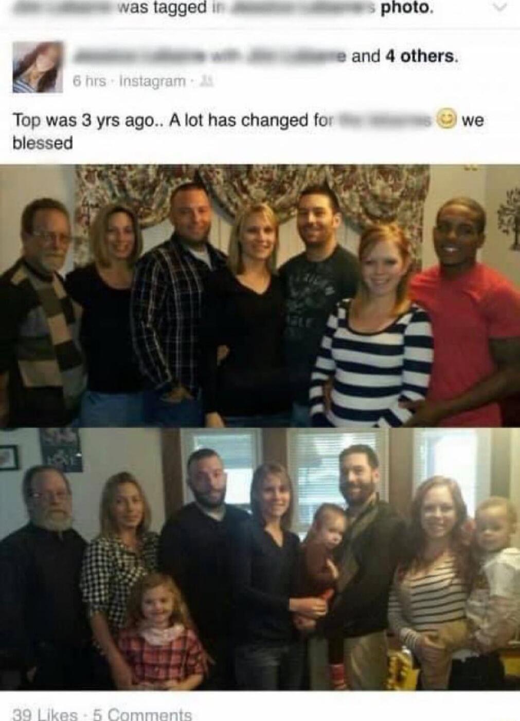 vas lagge photo a and 4 others Top was 3 yrs ago A lot has changed fo we blessed