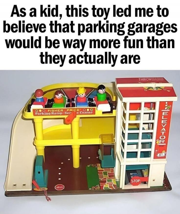 As a kid, this toy led me to believe that parking garages would be way more fun than they actually are