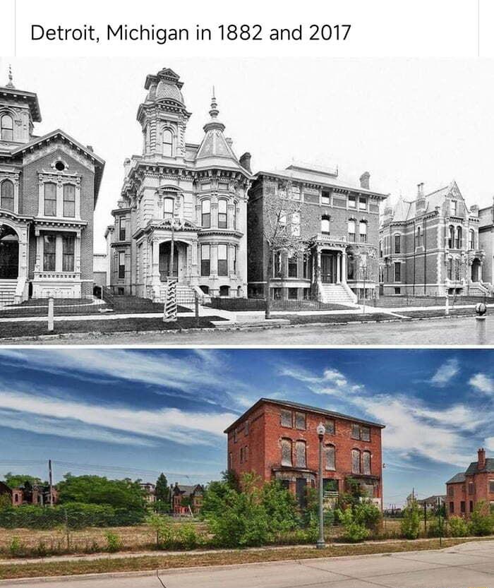 Michigan in 1882 and 2017 Detroit