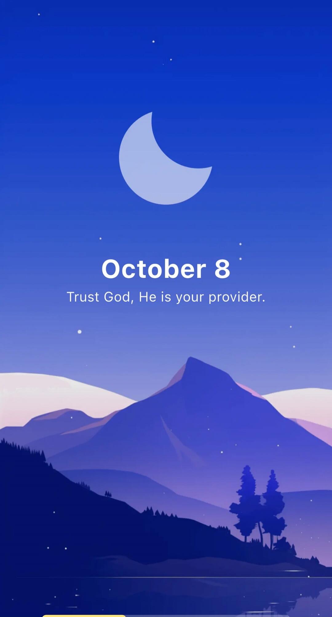 October 8 Trust God, He is your provider.