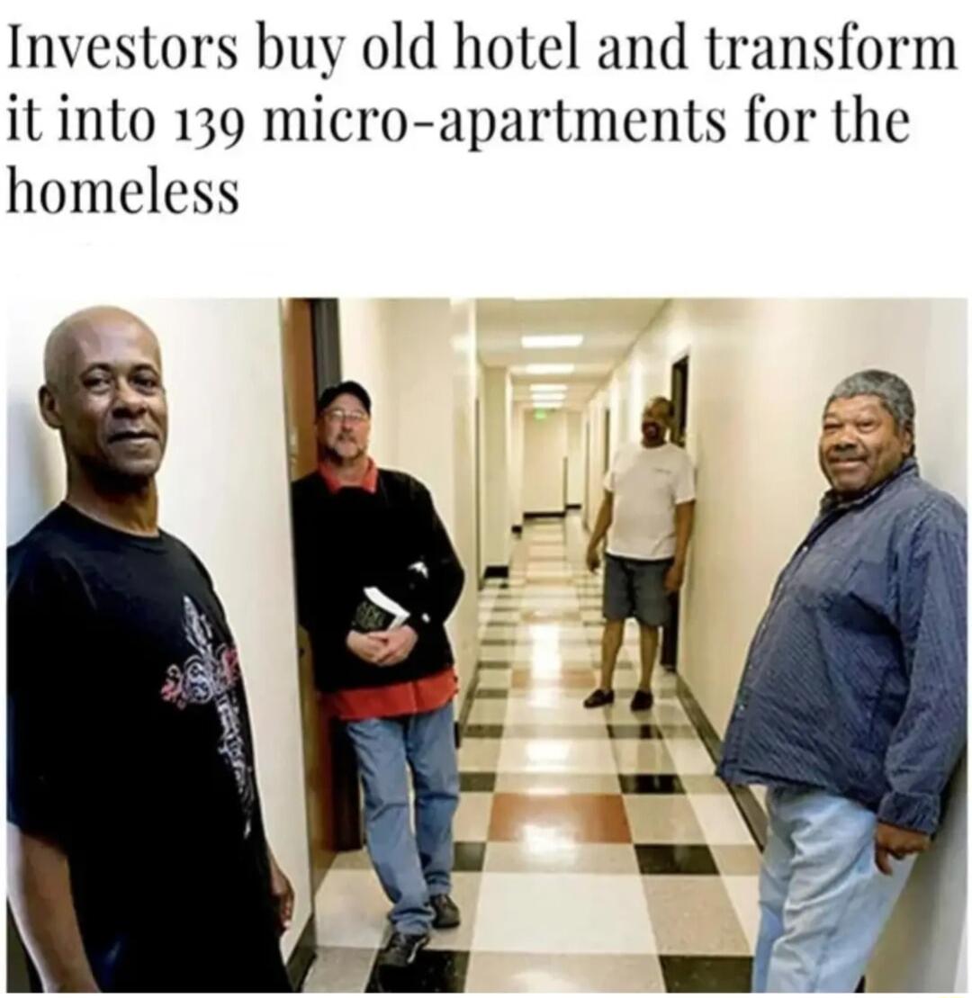 Investors buy old hotel and transform it into 139 micro apartments for the homeless
