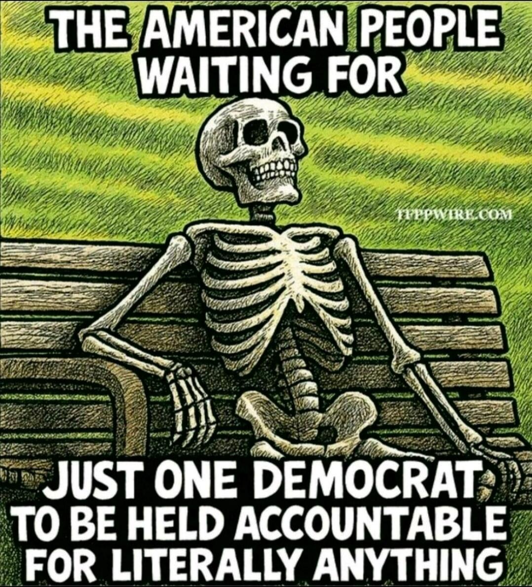 The American people waiting for just one Democrat to be held accountable for literally anything