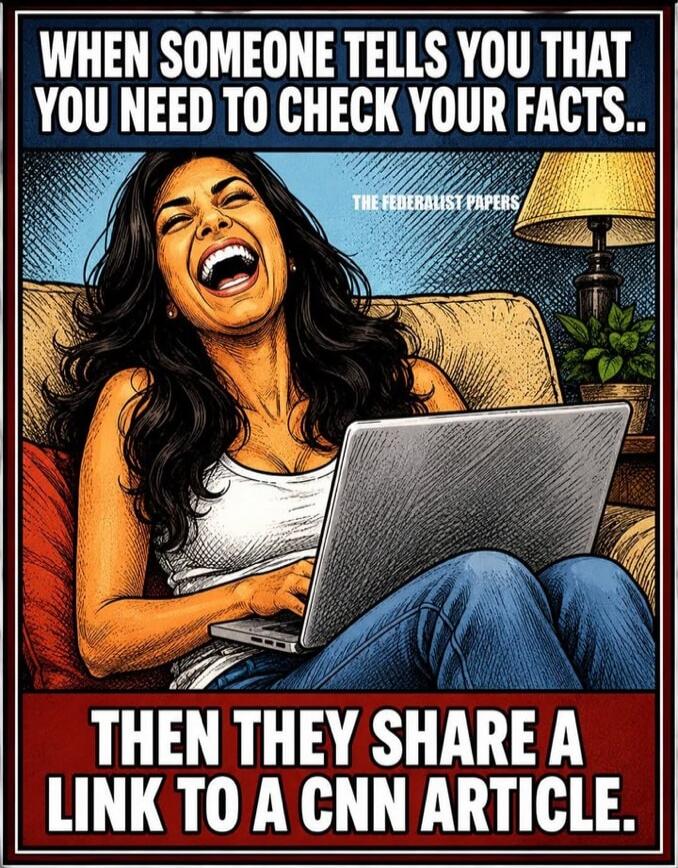WHEN SOMEONE TELLS YOU THAT YOU NEED TO CHECK YOUR FACTS.. THE FEDERALIST PAPERS THEN THEY SHARE A LINK TO A CNN ARTICLE.