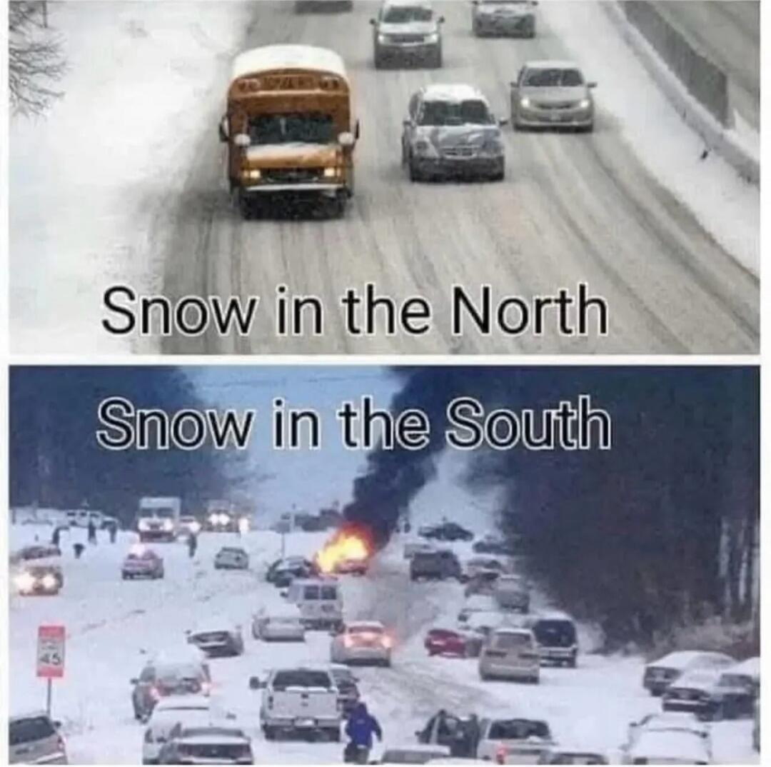 Snow in the North Snow in the South