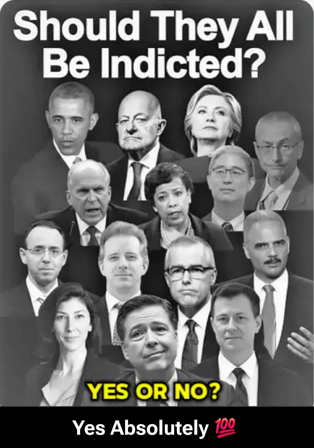 Should They All Be Indicted? YES OR NO? Yes Absolutely 💯