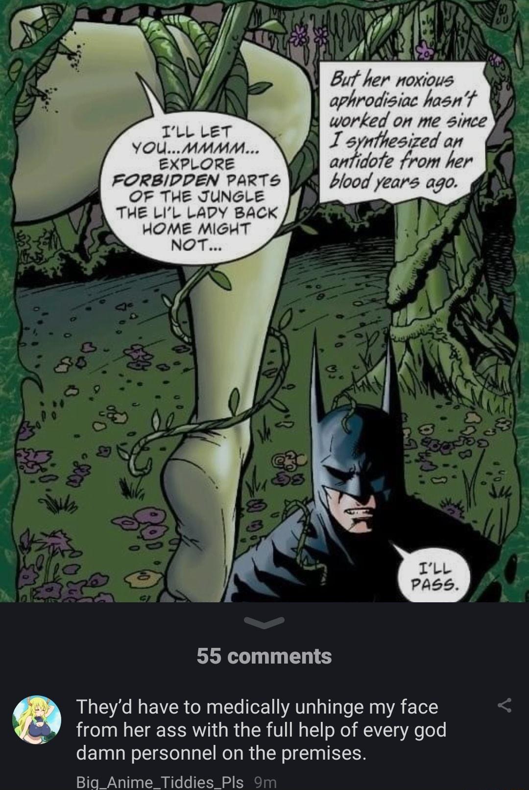 YOU MMMM EXPLORE FORBPPEN PARTS OF THE JUNGLE THE LIL LADY BACK HOME MIGHT NOT But her noxious aphrodisiac hasnt worked on me since 1 synthesized an antidofe from her blood years ago 55 comments Theyd have to medically unhinge my face from her ass with the full help of every god damn personnel on the premises 2T IV a 100 000 BT o 0 24 1S