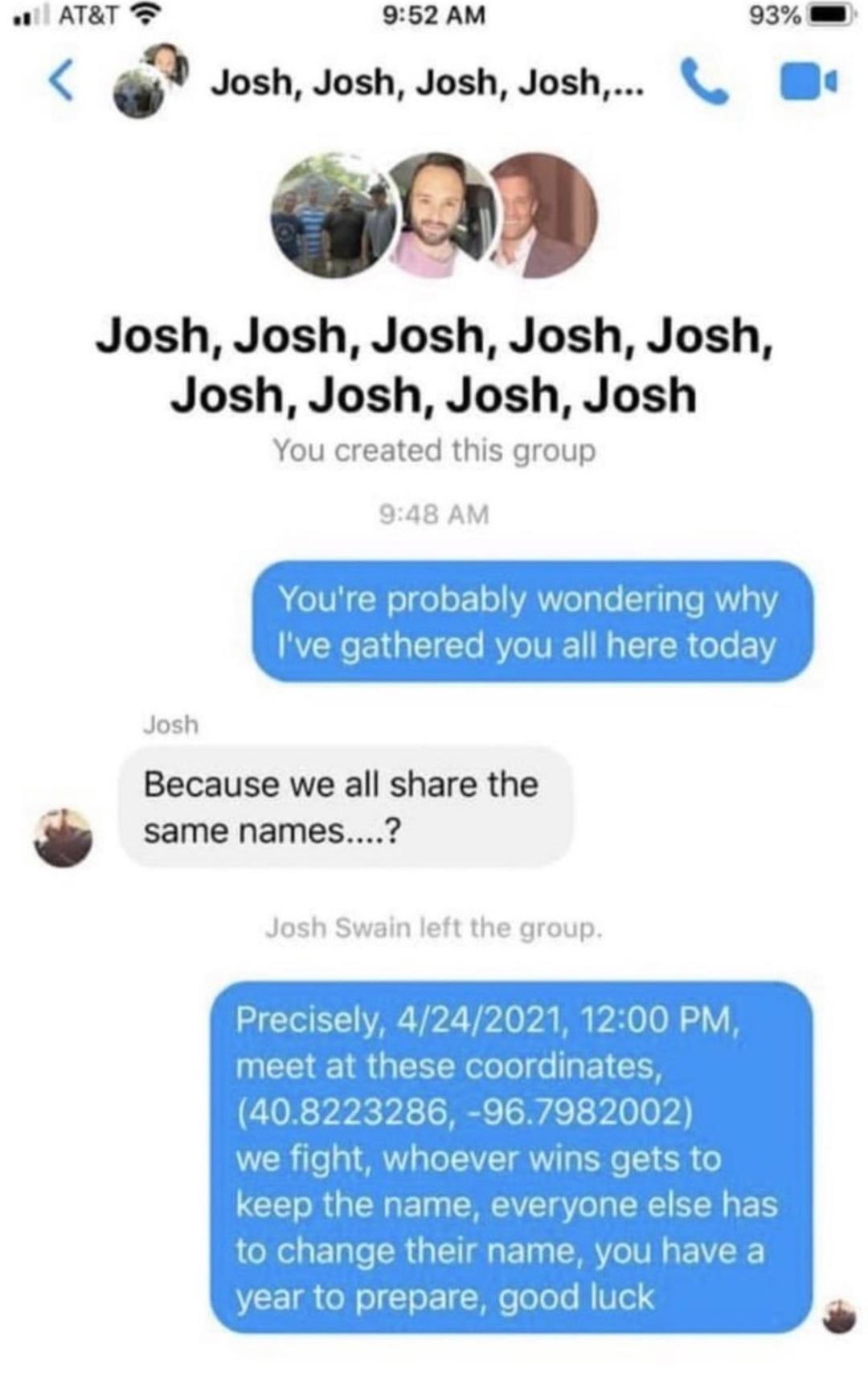 o ATET T 952 AM 93 4 Q Josh Josh Josh Josh Josh Josh Josh Josh Josh Josh Josh Josh Josh You created this group Because we all share the
