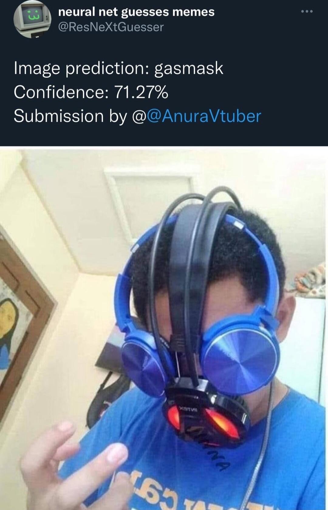 1o neural net guesses memes ResNeXtGuessel Image prediction gasmask Confidence 7127 Submission by