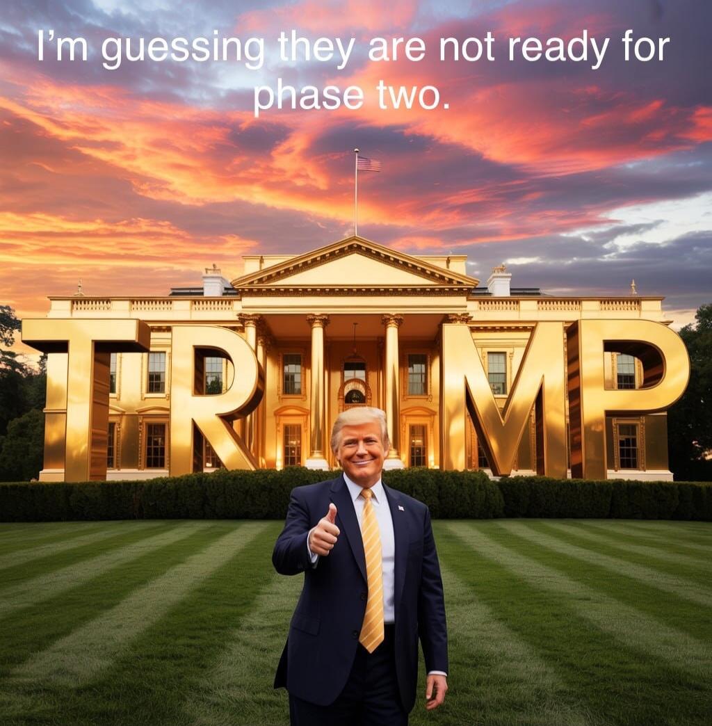I'm guessing they are not ready for phase two. TRUMP