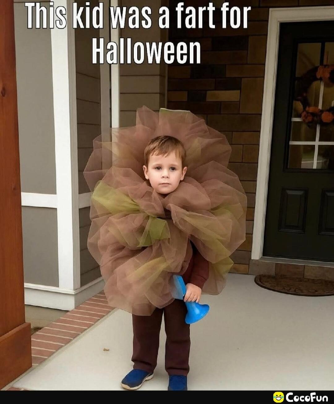 This kid was a fart for Halloween