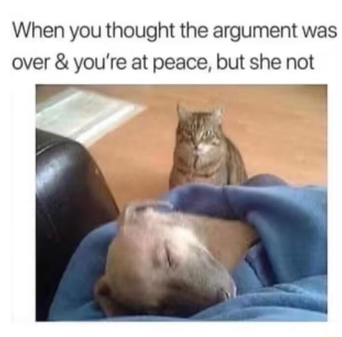 When you thought the argument was over youre at peace but she not r