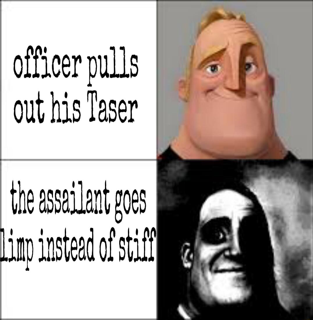 officer pulls oot s Taser the asse Lot goes i instead o st