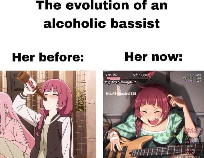 The evolution of an alcoholic bassist