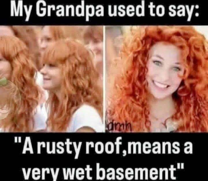 My Grandpa used to say: 'A rusty roof, means a very wet basement'