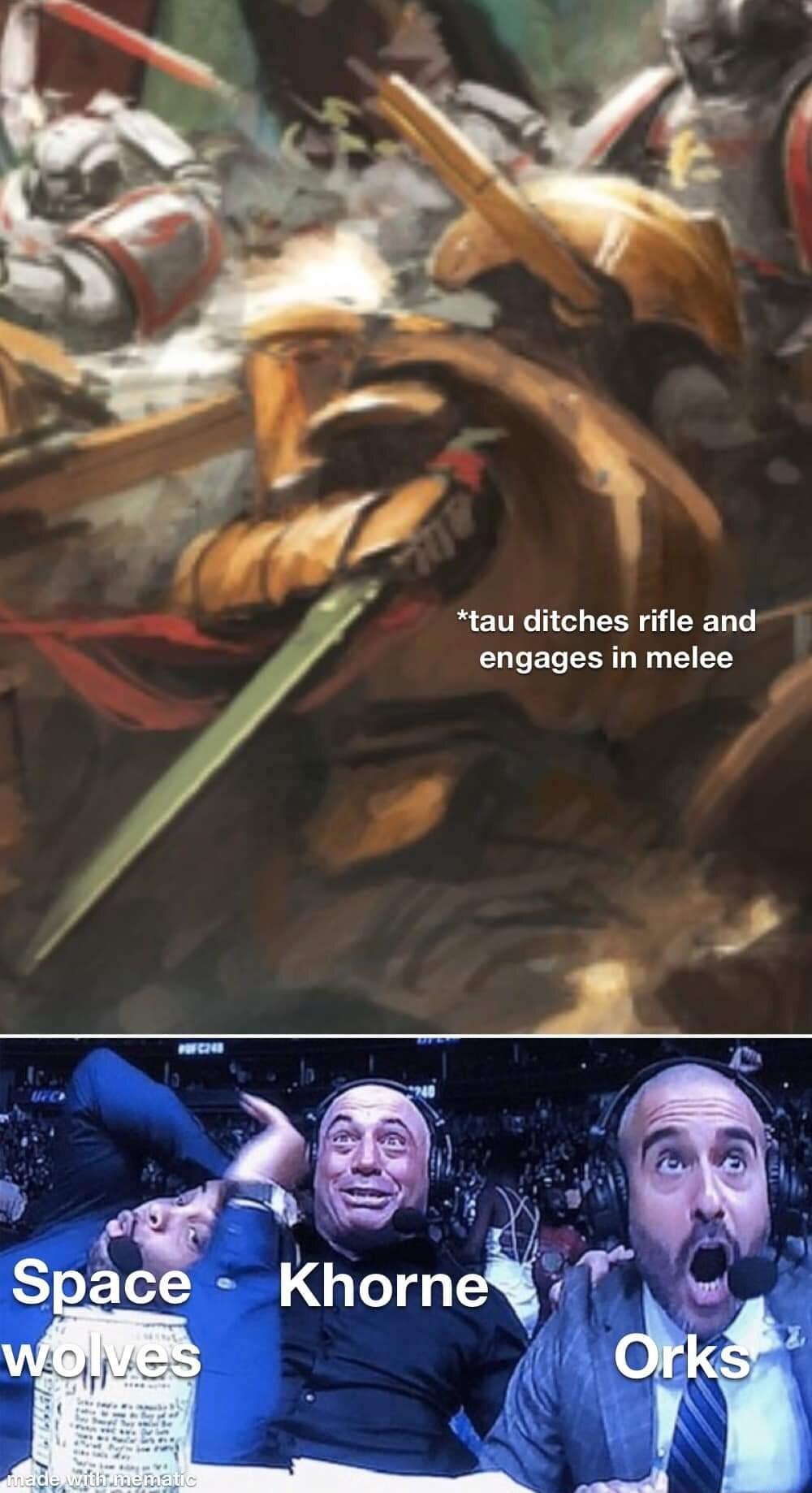 tau ditches rifle and engages in melee