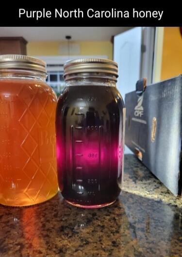 Purple North Carolina honey